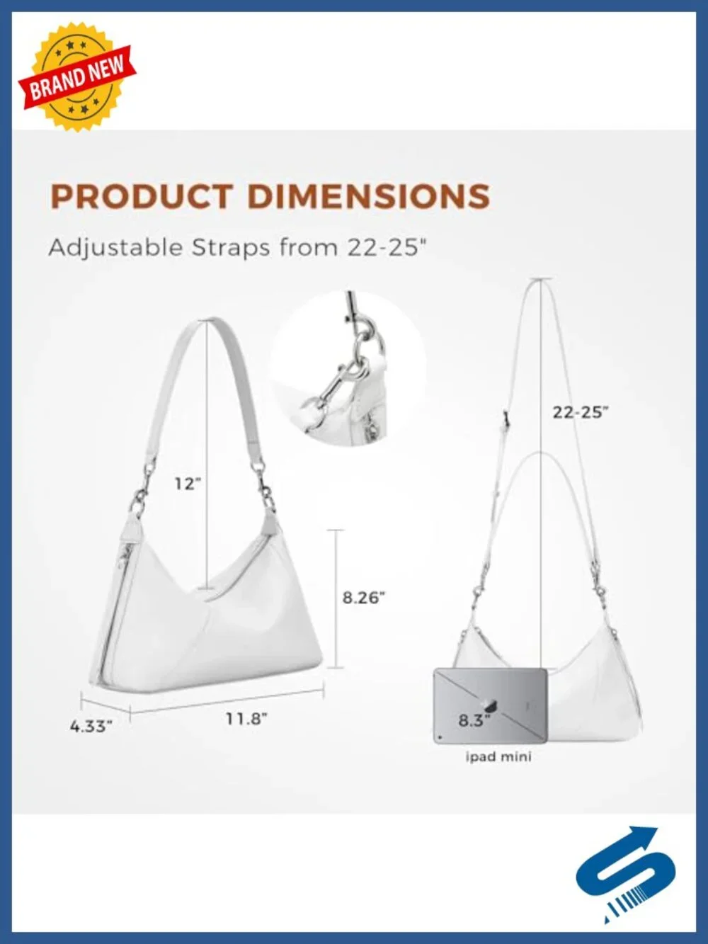 Genuine Leather Hobo Bag for Women, Minimalist Shoulder Crossbody Purse with